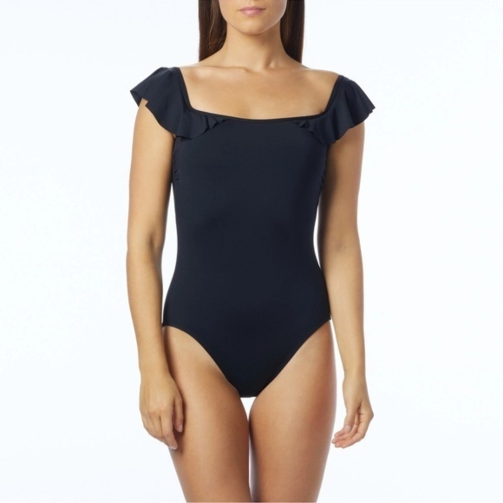 Vince Camuto Ruffle Bandeau One Piece Swimsuit size 10